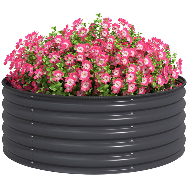 Hochbeet aus Stahl, Stapelbarer Blumenkasten, 120x120x43 cm