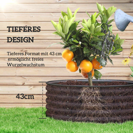 Hochbeet aus Stahl, Stapelbarer Blumenkasten, 120x120x43 cm