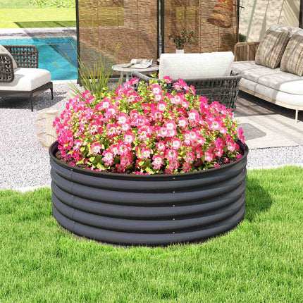 Hochbeet aus Stahl, Stapelbarer Blumenkasten, 120x120x43 cm