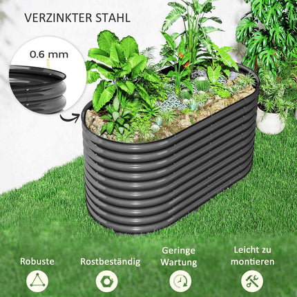 Stahl-Hochbeet - 160x80x80 cm, stapelbar zum Bepflanzen