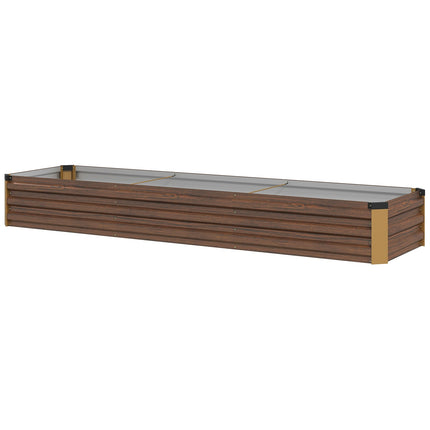 Hochbeet aus Stahl, Holzoptik - Dunkelbraun