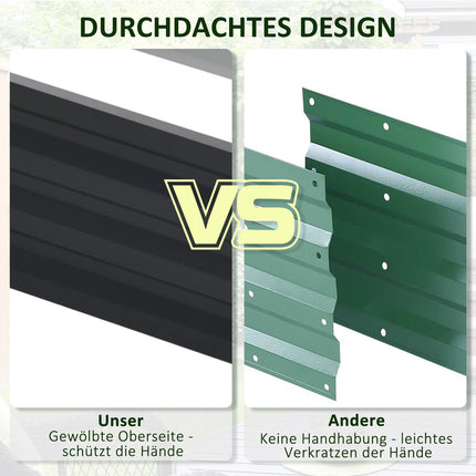 Verhoogd bed van staal, roestvrijstalen plantenbak 120 x 60 x 30,5 cm, open groentebed & kruidenbed voor tuin en balkon, grijs