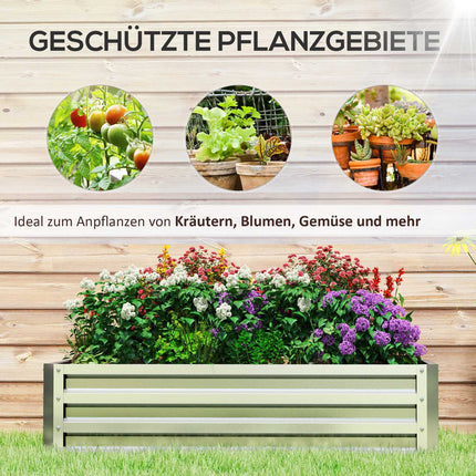 Gartenbeet aus Stahl - rostfrei, witterungsbeständig (120x60x30,5 cm)
