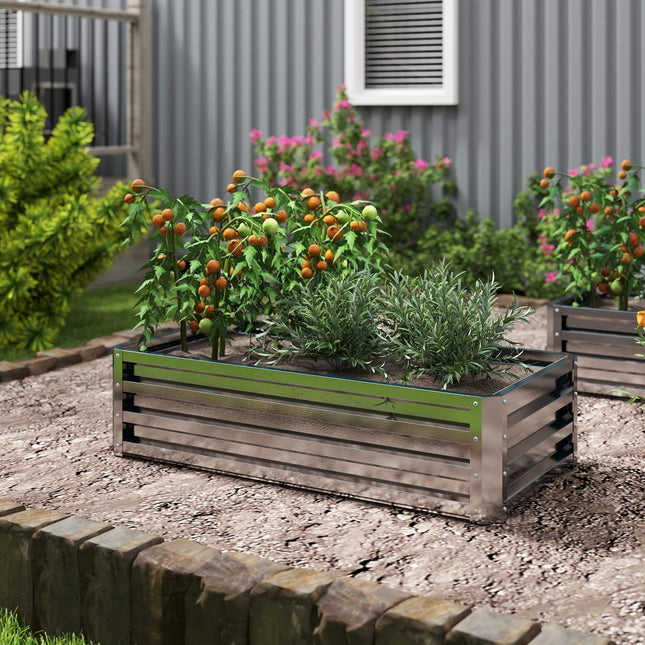 Gartenbeet aus Stahl - rostfrei, witterungsbeständig (120x60x30,5 cm)