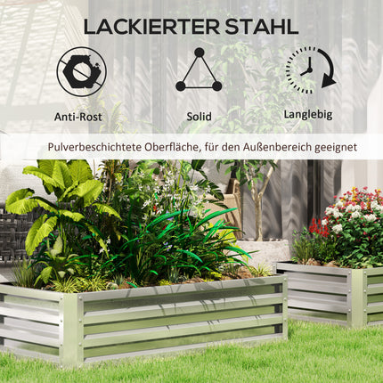 Gartenbeet aus Stahl - rostfrei, witterungsbeständig (120x60x30,5 cm)