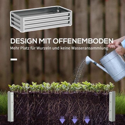 Gartenbeet aus Stahl - rostfrei, witterungsbeständig (120x60x30,5 cm)