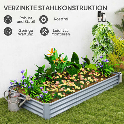 Hochbeet aus Stahl - Rostbeständig, 240x120x30 cm