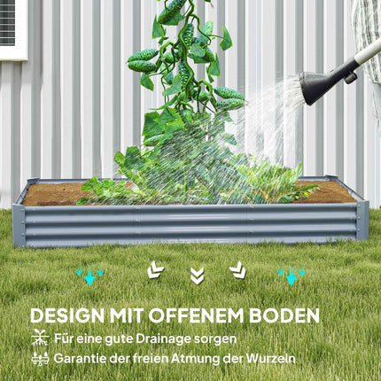 Hochbeet aus Stahl - Rostbeständig, 240x120x30 cm