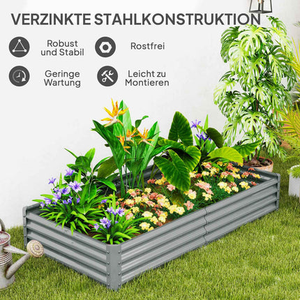 Steel garden bed - rustproof, weatherproof, 180x90x30 cm
