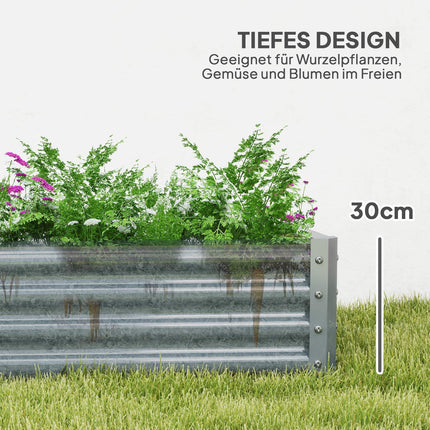 Steel garden bed - rustproof, weatherproof, 180x90x30 cm