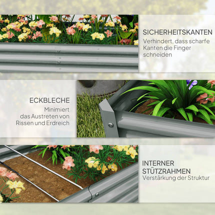 Steel garden bed - rustproof, weatherproof, 180x90x30 cm