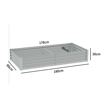 Steel garden bed - rustproof, weatherproof, 180x90x30 cm