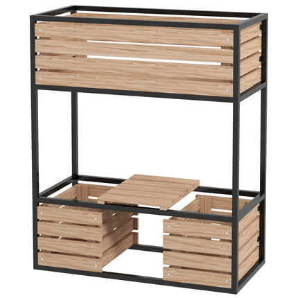 Gartenhochbeet mit Ablage, 2-stufig 83x39x100 cm