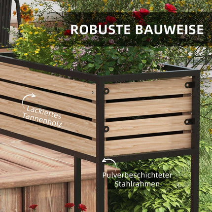 Gartenhochbeet mit Ablage, 2-stufig 83x39x100 cm
