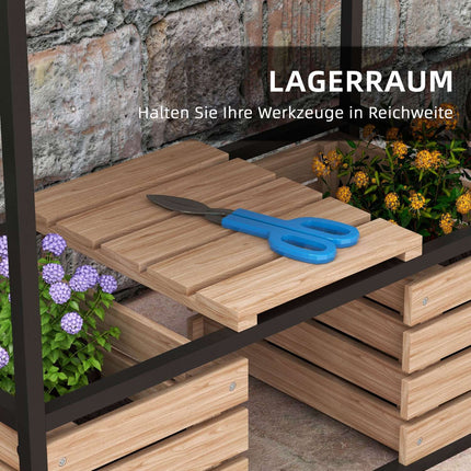 Gartenhochbeet mit Ablage, 2-stufig 83x39x100 cm