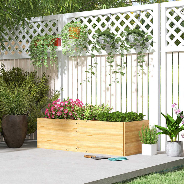 Gartenbeet mit 3 Pflanzzonen, 140x60x40cm