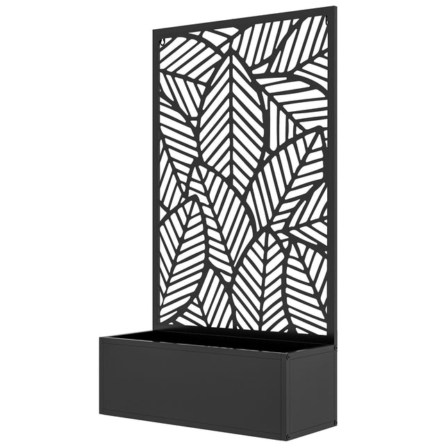 Nástěnný kovový truhlík s treláží, 61x23x113cm