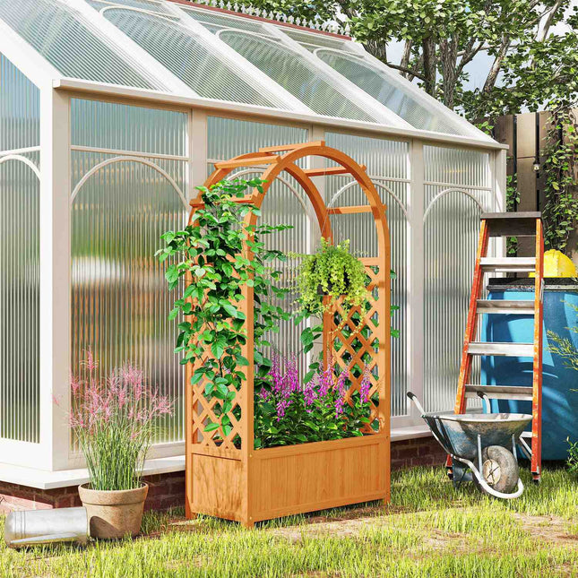 Garden pot with trellis for climbing plants