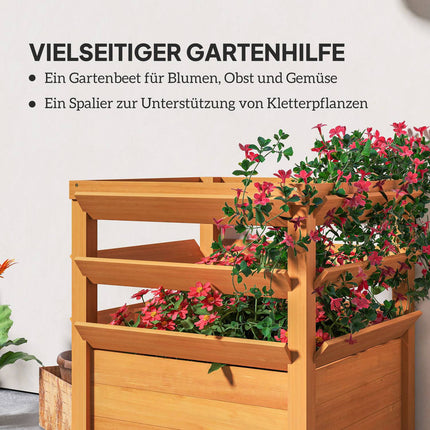 Hochbeet mit Rankgitter, Fichtenholz, 65x65x73 cm