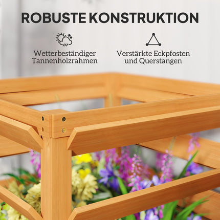 Hochbeet mit Rankgitter, Fichtenholz, 65x65x73 cm