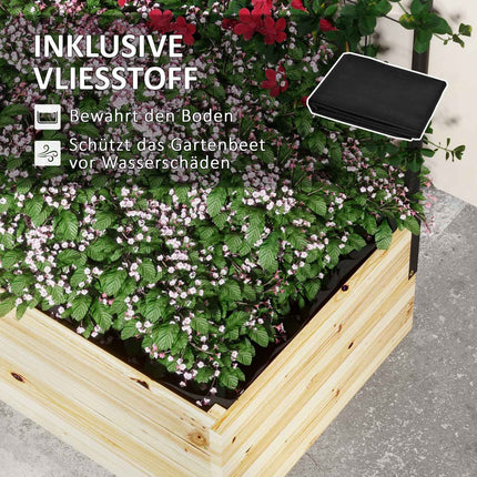 Hochbeet aus Holz mit Rankhilfe - 80x38x145 cm Pflanzkasten