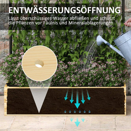 Hochbeet aus Holz mit Rankhilfe - 80x38x145 cm Pflanzkasten