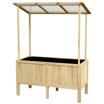Hochbeet Holz mit Abdeckung, 110x60x152 cm