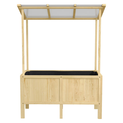 Hochbeet Holz mit Abdeckung, 110x60x152 cm
