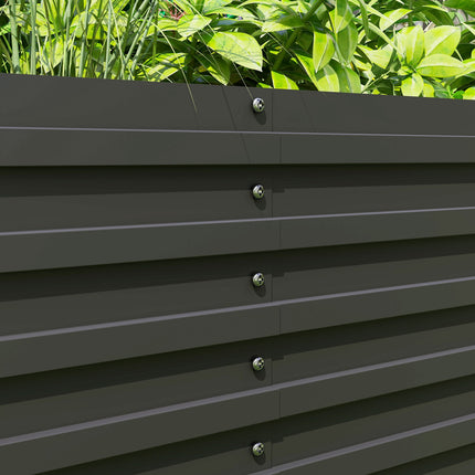 Raised garden bed in galvanized steel, weatherproof, 240x60x60 cm