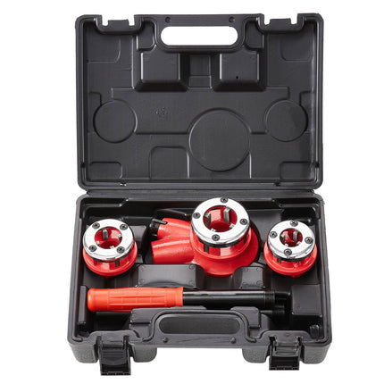 Ratchet Pipe Threader Kit, 3 NPT Dies 1/2–1 In, Case