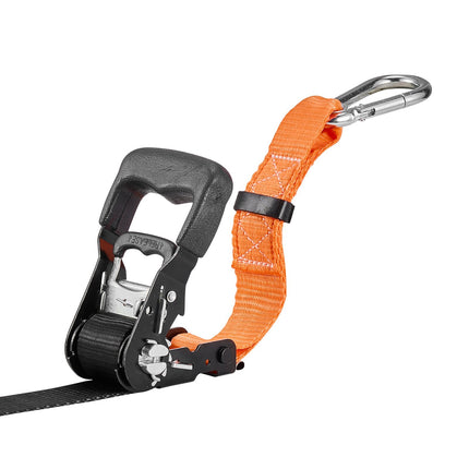Ratchet Straps 1.5 in x 6 ft, 2-Pack, Carabiner Hooks, 1100 kg