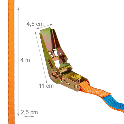Ratchet Straps Set, 4-Pack, Polyester, Load Securing