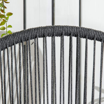 Rattan-Gartensitz für 2 Personen mit Kissen, dunkelgrau