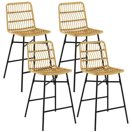 Rattan-Barhocker, 2er-Set, 68,5 cm Sitzhöhe, Gelb