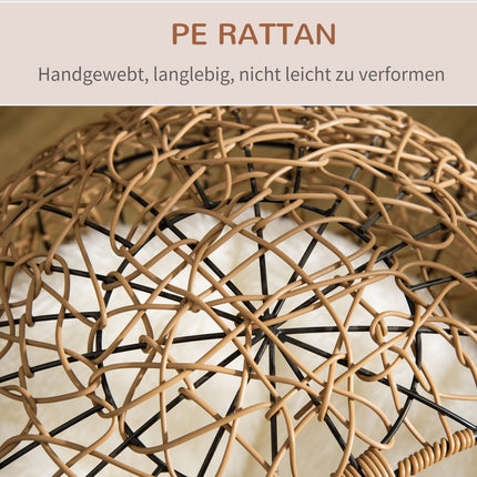 Panier pour chat en rotin avec coussin, niche surélevée pour chat, marron, Ø 45 x 57 cm