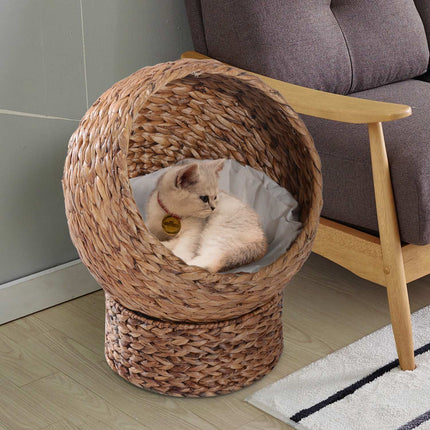Rattan-Katzenbett mit Kissen – Bequemes und stilvolles Design