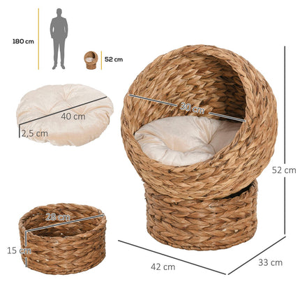 Rattan-Katzenbett mit Kissen – Bequemes und stilvolles Design