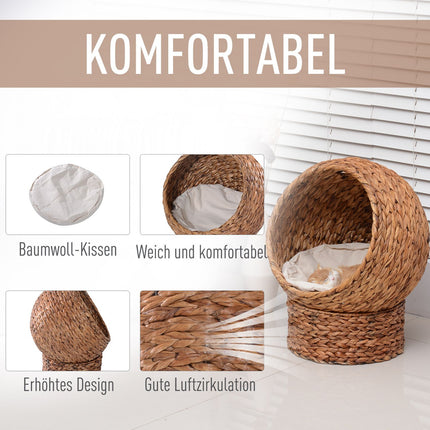 Rattan-Katzenbett mit Kissen – Bequemes und stilvolles Design