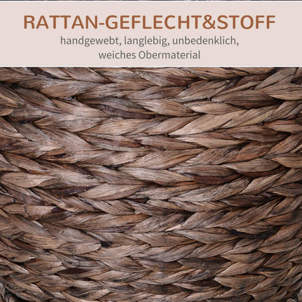 Rattan-Katzenkorb – Kuschelige Wasserhyazinthenhöhle, Dunkelbraun