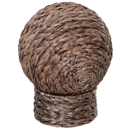 Panier pour chat en rotin, niche douillette avec coussin, panier pour animal en jacinthe d'eau, marron foncé, 42 x 33 x 52 cm