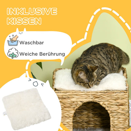 Rattenhöhle mit Kissen, 2 Ebenen für Katzen bis 5 kg