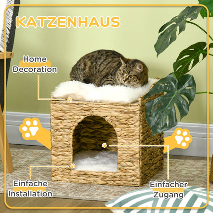 Rattenhöhle mit Kissen, 2 Ebenen für Katzen bis 5 kg