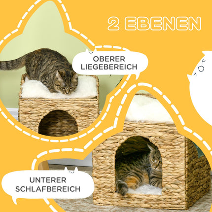 Rattenhöhle mit Kissen, 2 Ebenen für Katzen bis 5 kg