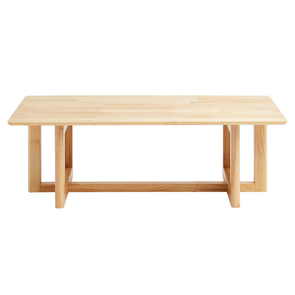 Rattan Coffee Table, Rubberwood Top, 47.2 x 23.6 in, 250 lb