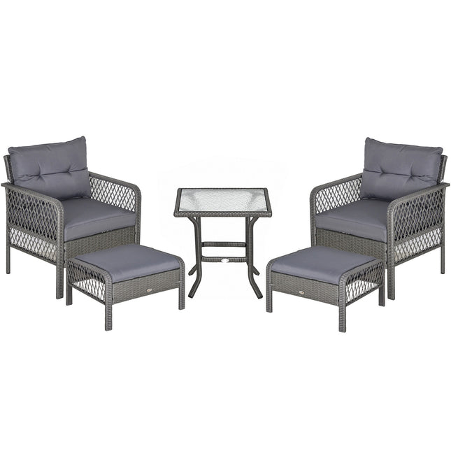 Rattan-Gartenmöbel für 4 Personen mit Sofa und Tisch