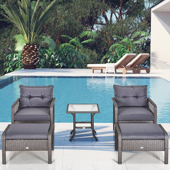 Rattan-Gartenmöbel für 4 Personen mit Sofa und Tisch