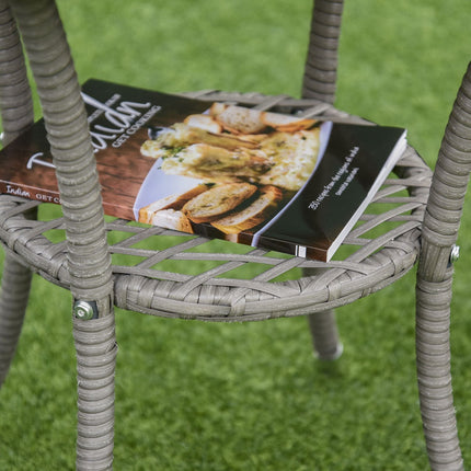 3-piece rattan garden bistro set with side table