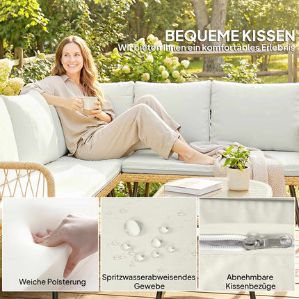Gartenmöbel-Set aus Polyrattan mit Sofa und Tisch