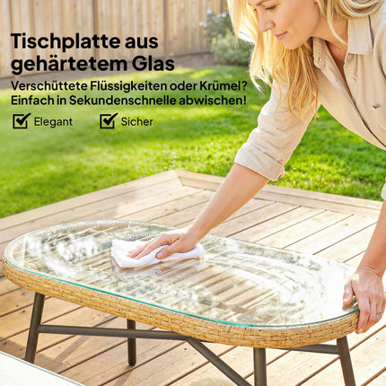 Gartenmöbel-Set aus Polyrattan mit Sofa und Tisch
