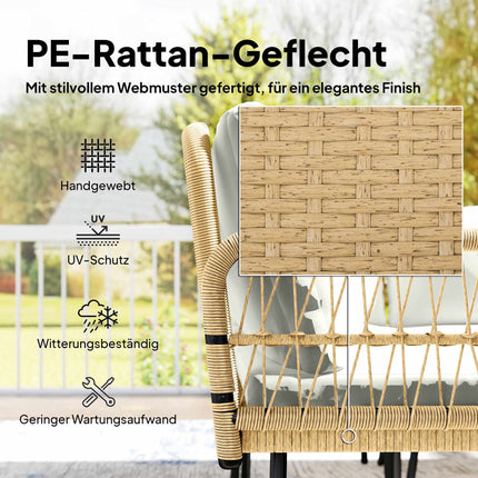 Gartenmöbel-Set aus Polyrattan mit Sofa und Tisch